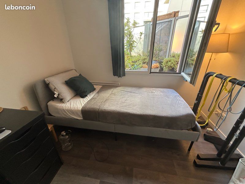 Lit IKEA Slattum gris 90x200 (image 3)