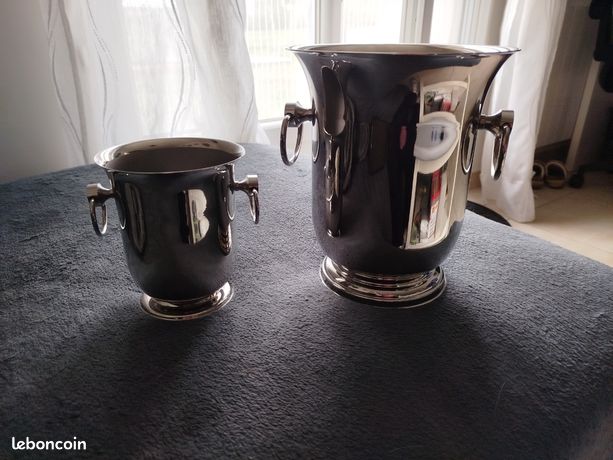 Seau à champagne ou glace Jean Couzon Orfèvre, inox 18