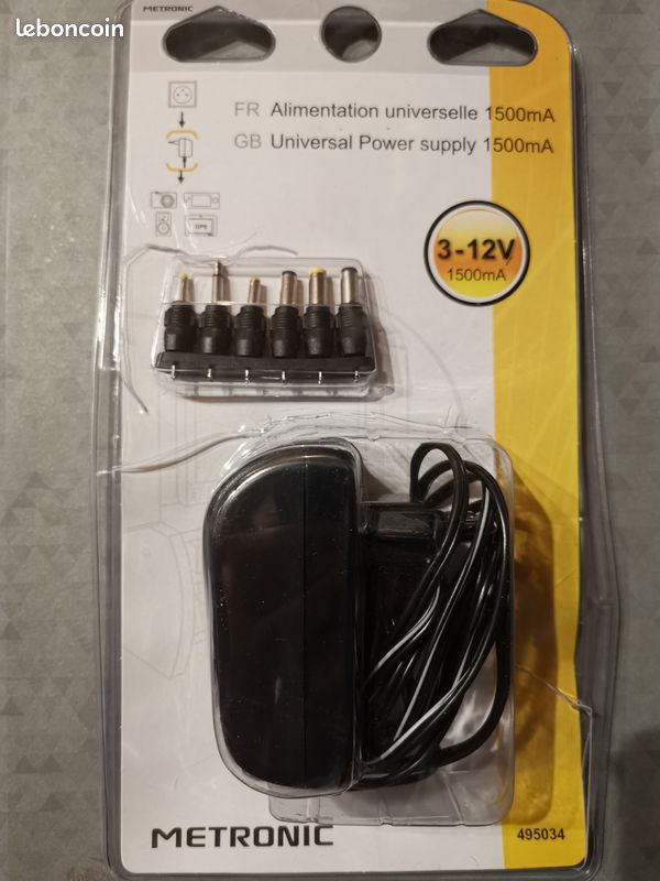 NEUF Cordon d'alimentation universel 3-12V 1500mA (image 1)