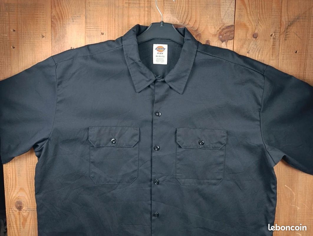 Chemise Dickies Flex Homme XL Noire Workwear Manches Longues USA #P180 (image 3)