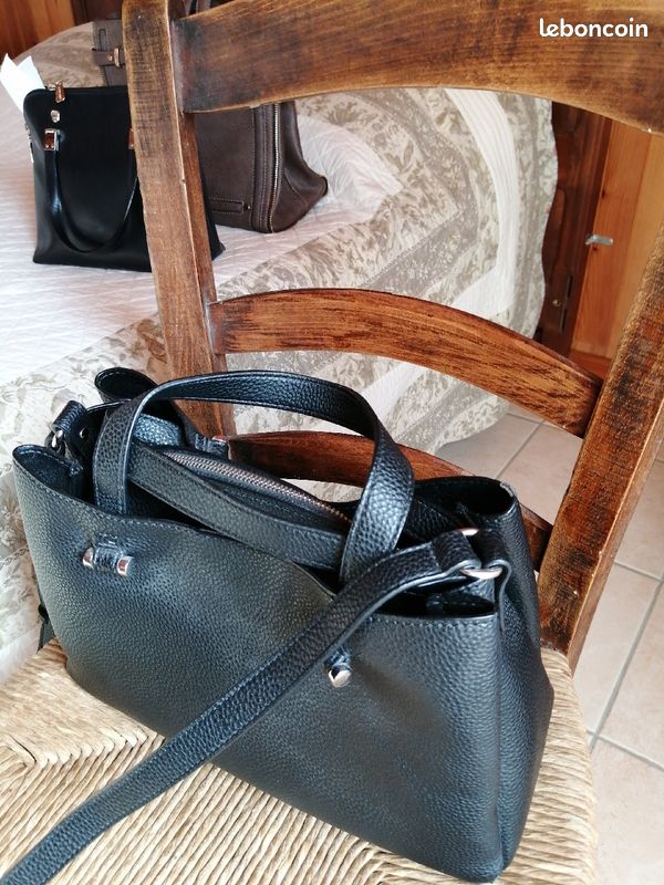 Sac à main fermeture bandoulière noir (image 1)