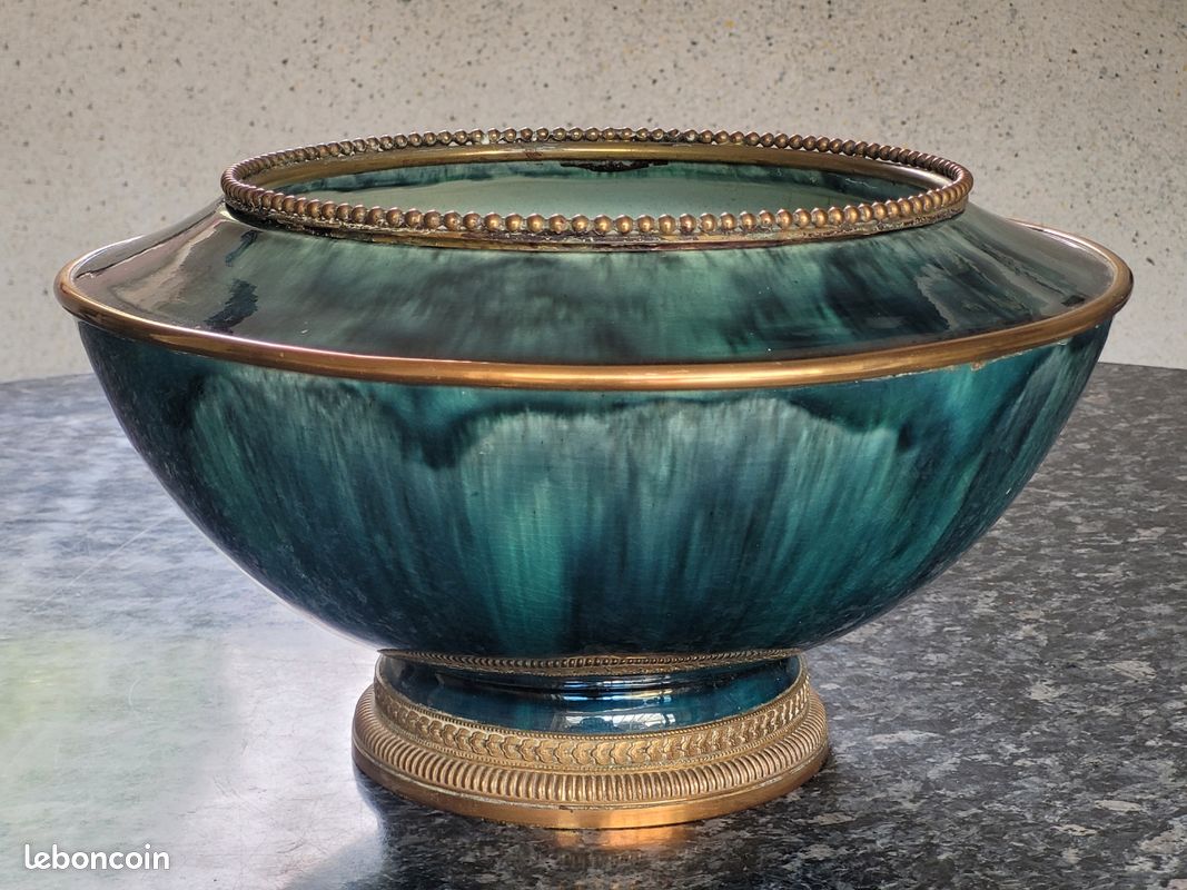 ANCIEN POT COUVERT porcelaine d'italie par Richard Ginori 19e/20e