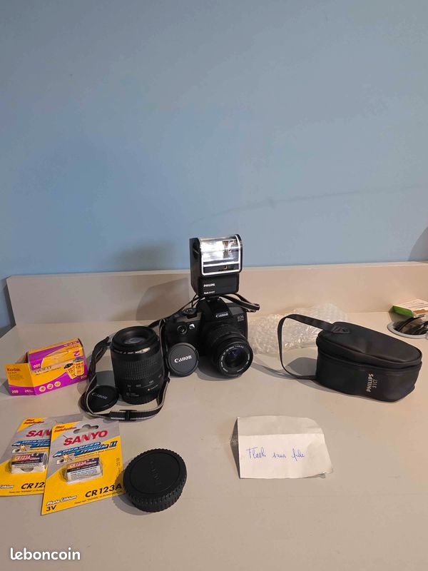 Pack Canon EOS 5000 argentique - Complet - État Nickel (image 1)