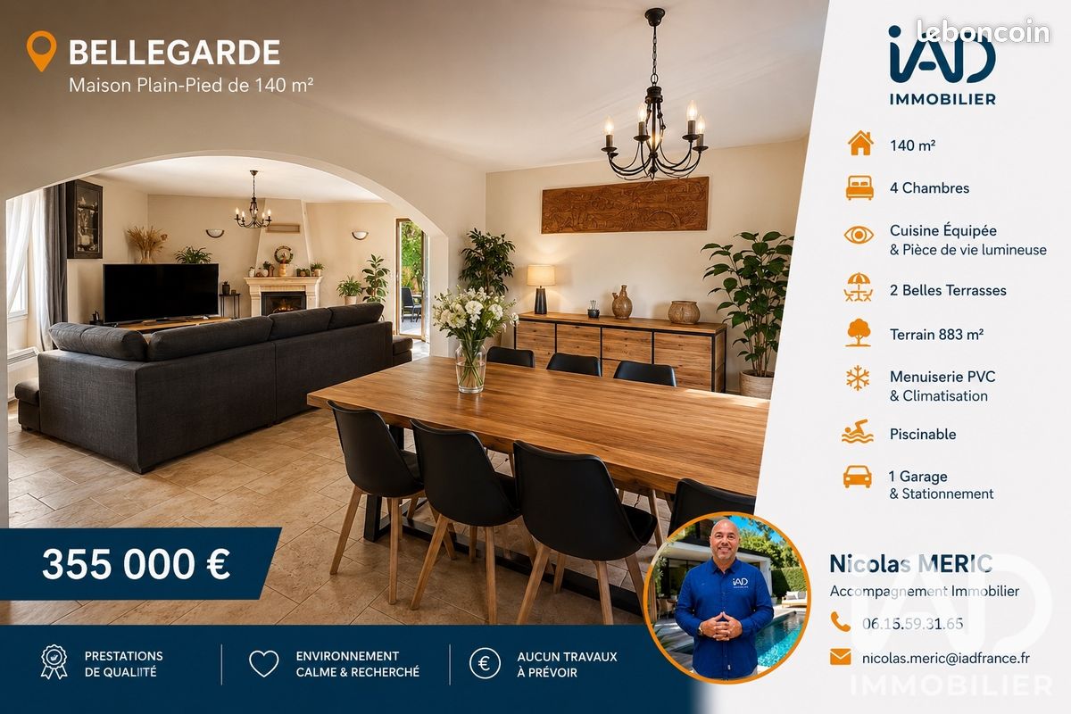 Maison 5 pièces 140 m² · à Bellegarde · 140 m² · 355 000 €