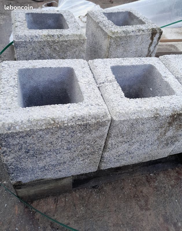 élément de mur / talus / pilier béton GOMERA alpin gris 20x20x20 NEUF (image 4)
