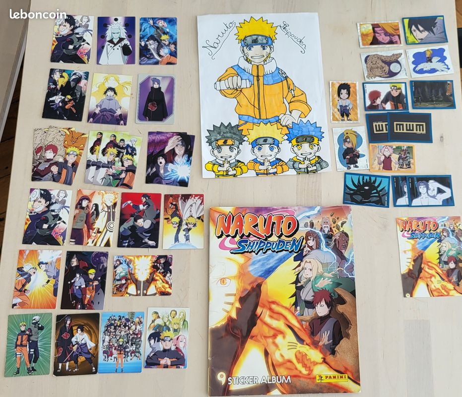 Gros lot Collector Naruto Shippuden - Album Panini bien rempli + 23 Cartes Rares (Introuvables) (image 1)