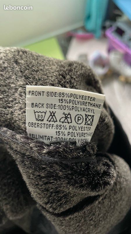 Veste effet cuir col mouton taille XL (image 9)