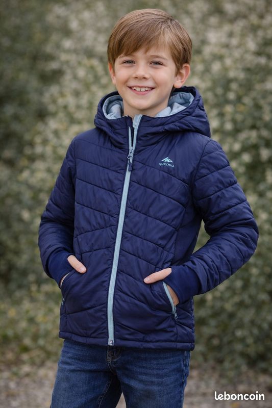 Doudoune Quechua Pour Garçon 11-12 Ans - Noir, Polyester, Bon état, Chaude Et Légère