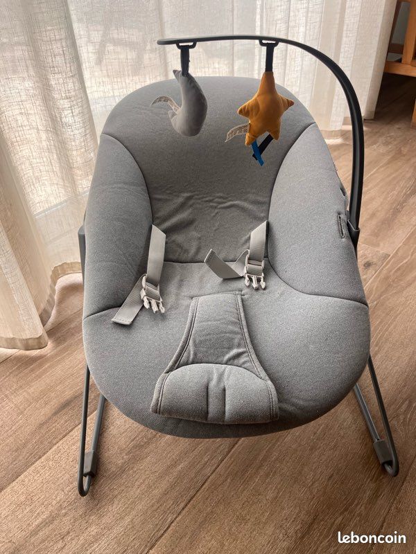 Kinderkraft Transat Bébé CALMEE Gris - Arche De Jeux, Pliable, Minimaliste Jusqu'à 9 Kg