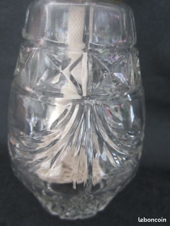 ANCIEN RÉSERVOIR DE lampe à pétrole en cristal taillé Diam 14,8 cm XIX baccarat EUR 80,00
