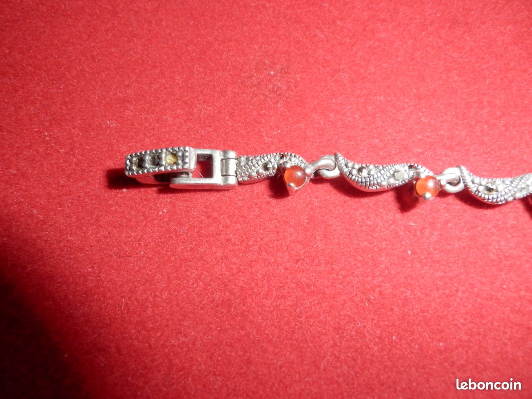 Bracelet Ancien En Argent Massif - Style Caroline - 37,3 Grammes - Occasion