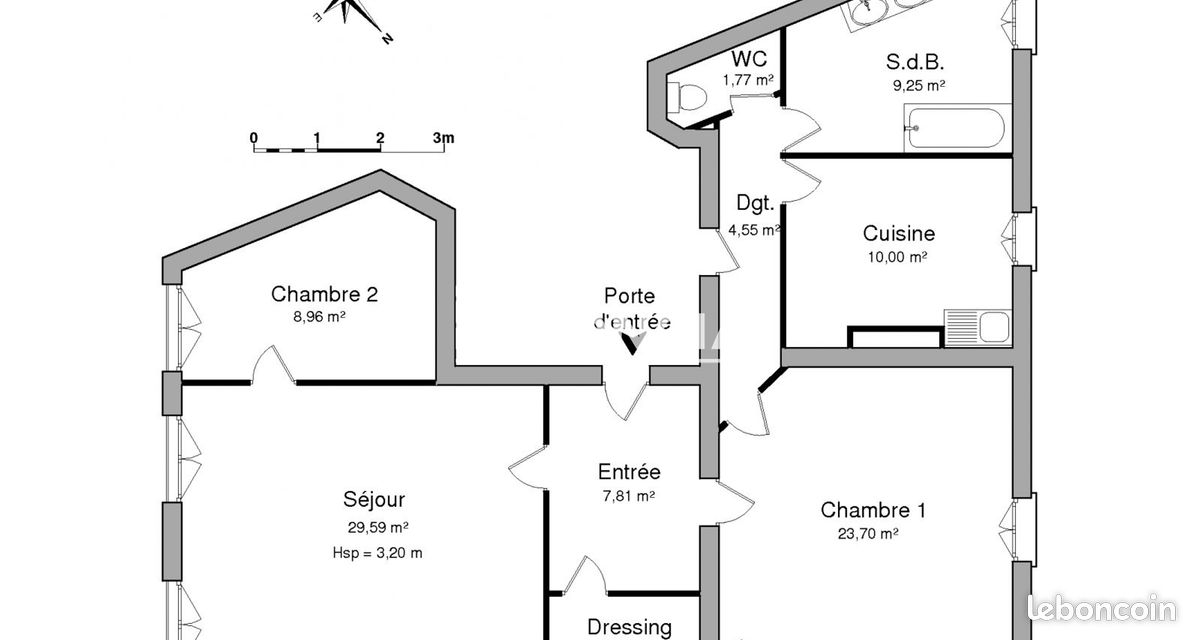 Appartement 2 pièces 100 m² · à Bordeaux · 100 m² · 1 127 €/mois