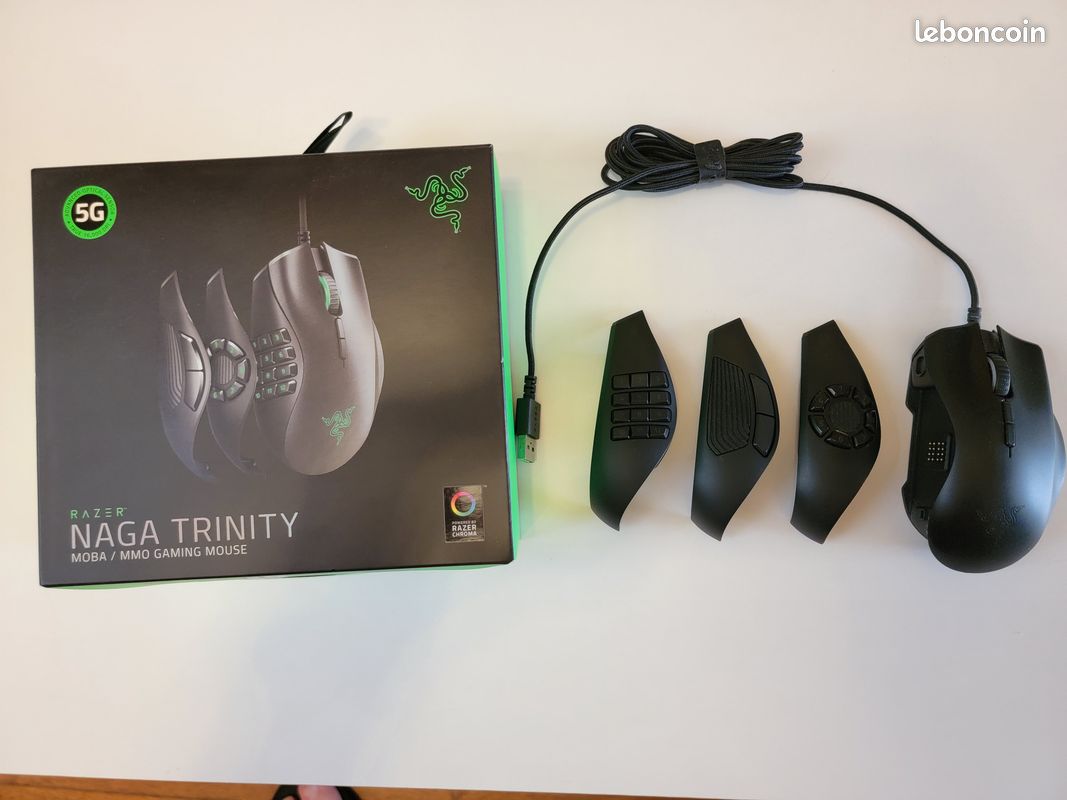 Razer Naga Trinity (souris Gaming filaire USB 3-en-1 pour droitier 16000 DPI-RGB) (image 3)