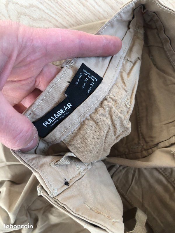 Pantalon chino beige taille M (40) (image 3)