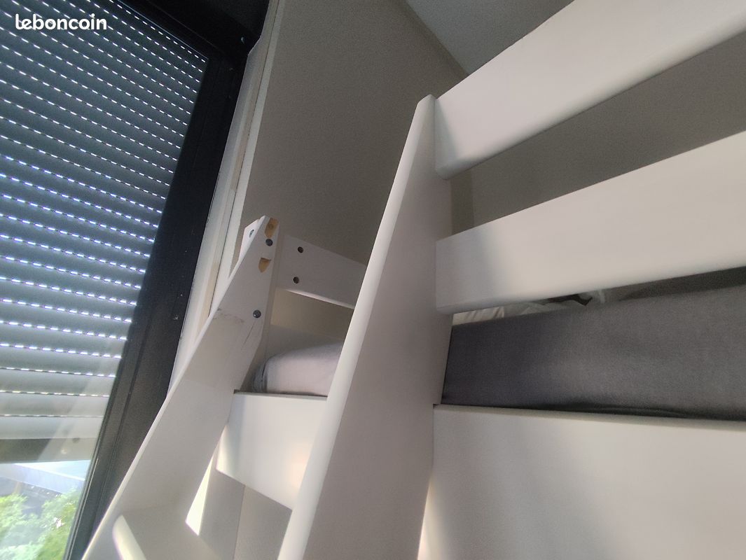 Lit Mezzanine 90x190 cm BLOOM Blanc chez But (image 3)