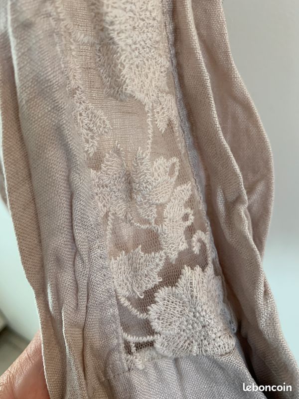 Blouse Beige 100% Lin - Taille XXL - Made in Italy (image 6)