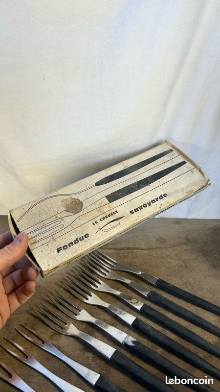 VINTAGE LE CREUSET - Service à fondue Savoyarde avec 6 fourchettes TOBOGGAN - Arts de la table