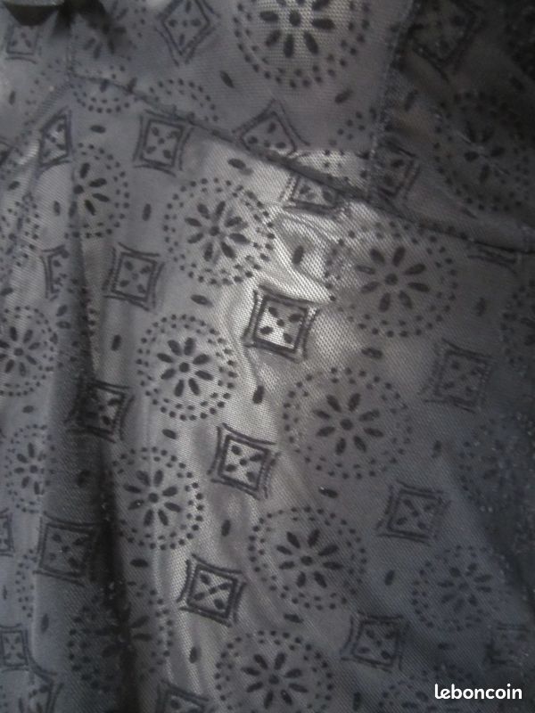 Caraco noir en voile impression velours ras taille 36/38 (image 3)