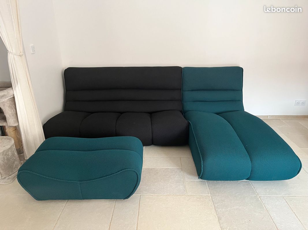 Canapé d’angle avec pouf XXL maison (image 1)