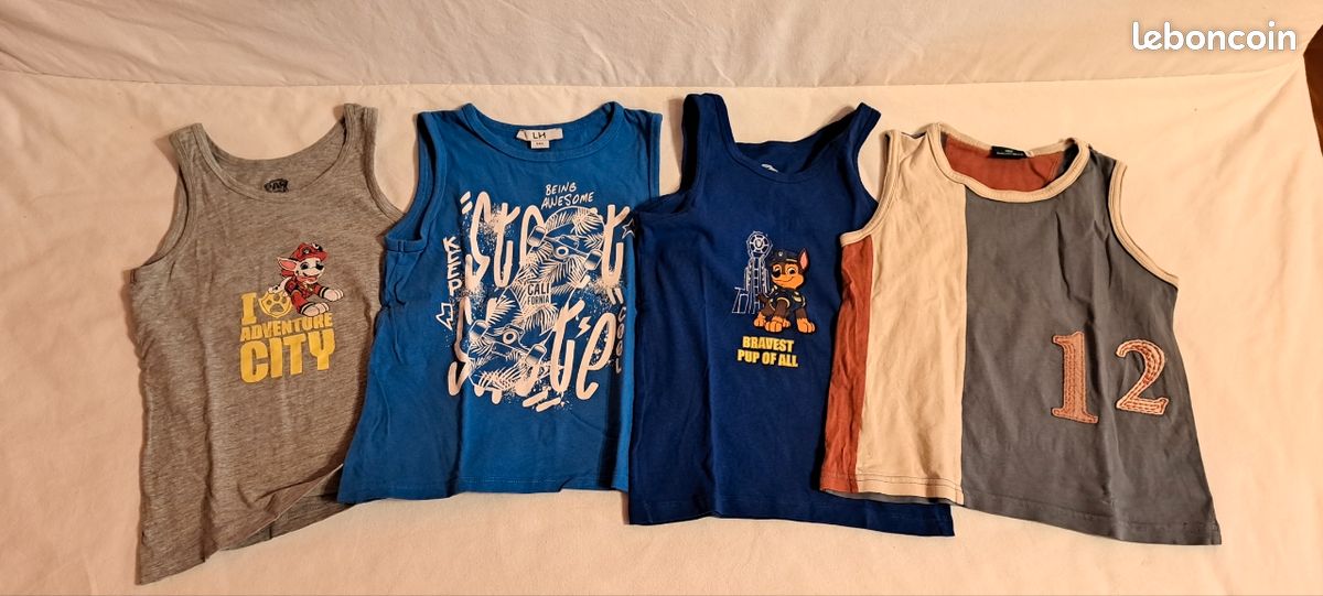 Lot De 12 Vêtements Pour Garçon 5 Ans - Shorts, T-shirts, Débardeurs, Sweat, Occasion Très Bon état