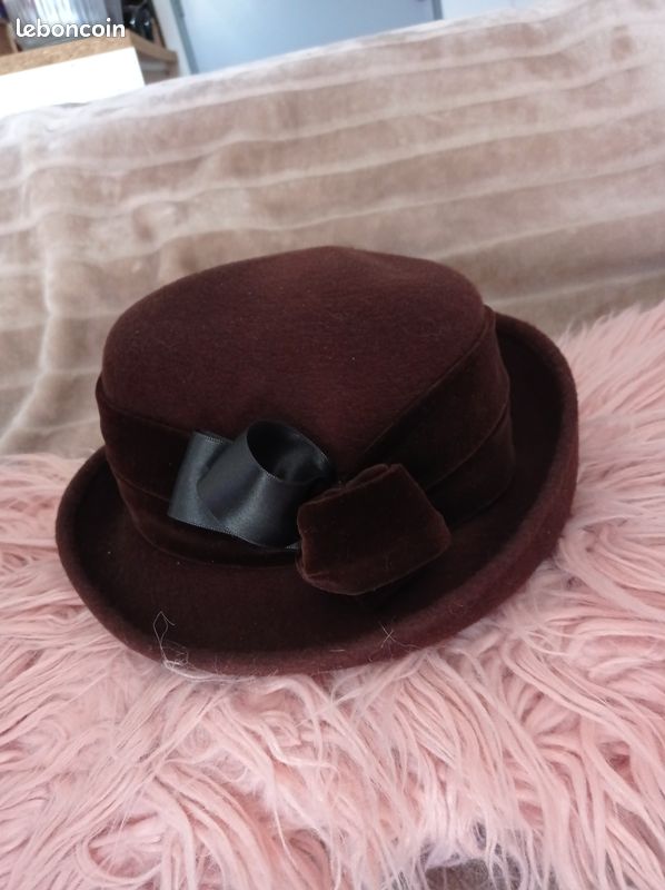Chapeau feutre vintage neuf (image 1)