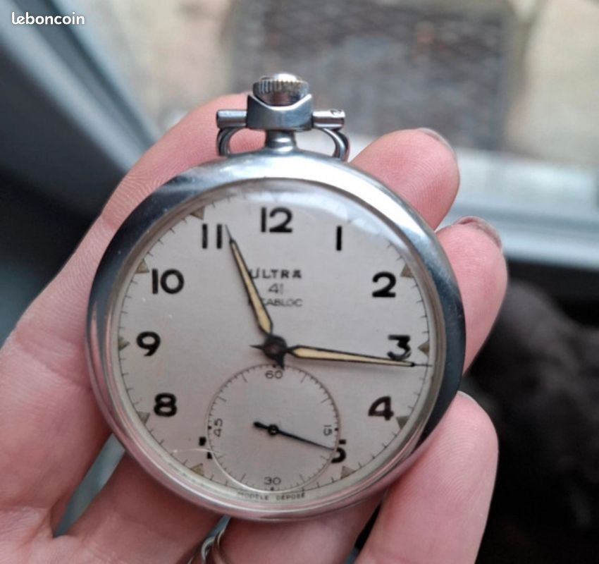 Montre Gousset PRÉCISA Avec Chaînette Châtelaine - Style Art Déco - Époque Vintage