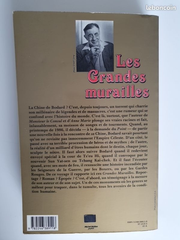 LUCIEN BODARD - Les Grandes murailles / Grasset 1987 (image 3)