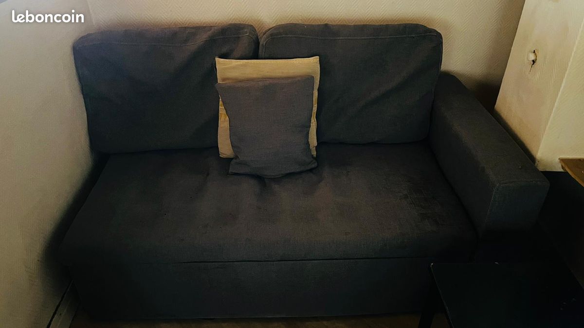 Lot de 2 canapés en tissu+ fauteuil+ méridienne+ table basse en verre (image 4)