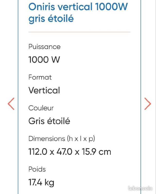 Lot de 2 radiateurs électriques Atlantic Oniris 1500W et 1000W (image 5)