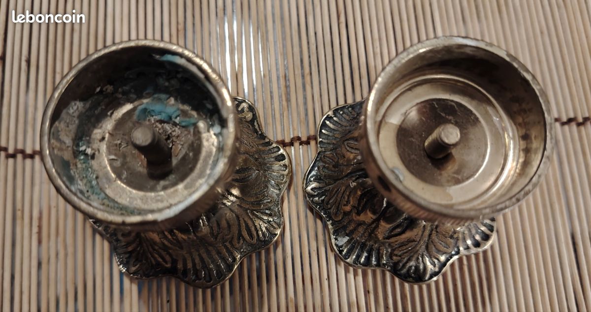 Paire d’embouts de tringle à rideau anciens (image 5)