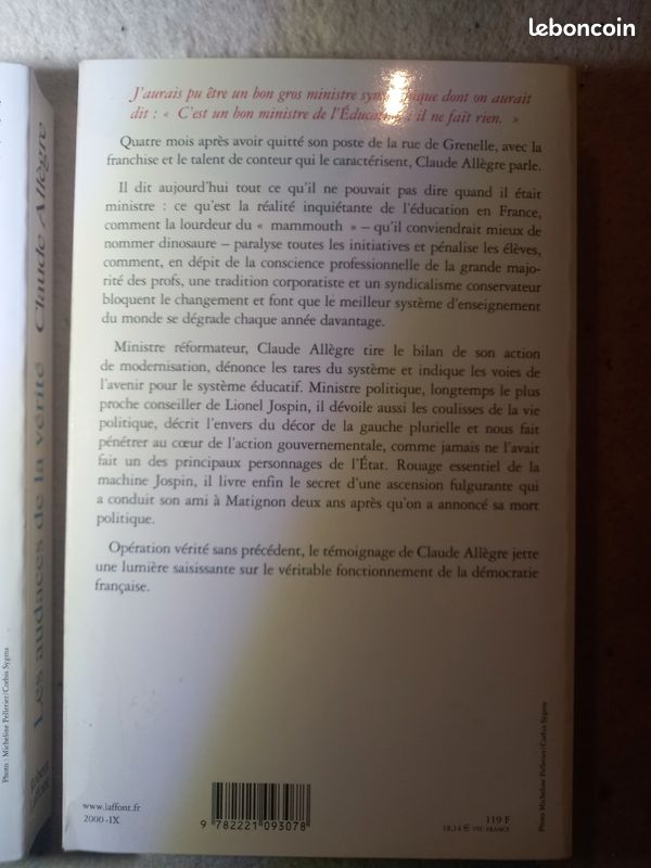 Claude Allègre "Les audaces de la vérité" "Toute vérité est bonne à dire" (image 5)