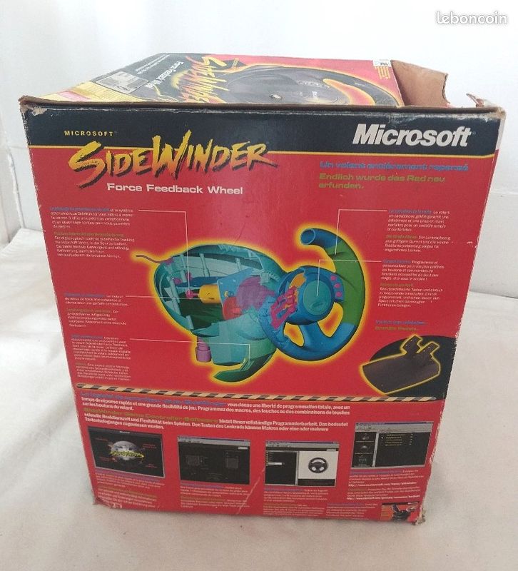 Vintage - Microsoft SideWinder Force Feedback Pro / Volant + pédalier retour de force (image 2)