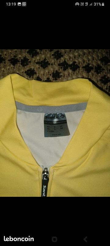Maillot cycliste jaune santic femme L (image 4)
