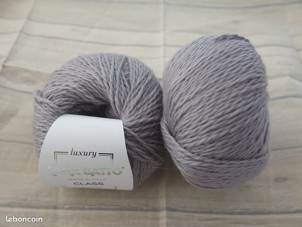 Lot De 5 Pelotes De Laine 100% Mérinos Bleu Jeans - Fabriqué En France - Aiguilles 3/3.5