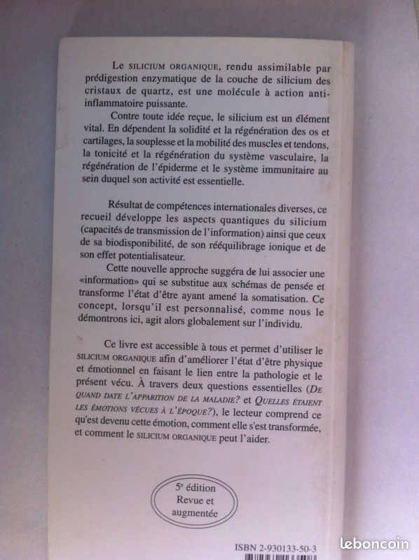 LE SILICIUM ORGANIQUE nouvelle approche Editions M. SANTE L.A.I.M (image 2)