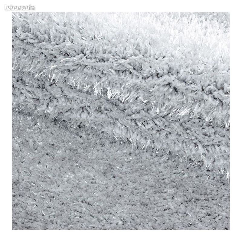 Tapis à poils longs doux uni Soda Argenté 160x230 (image 7)
