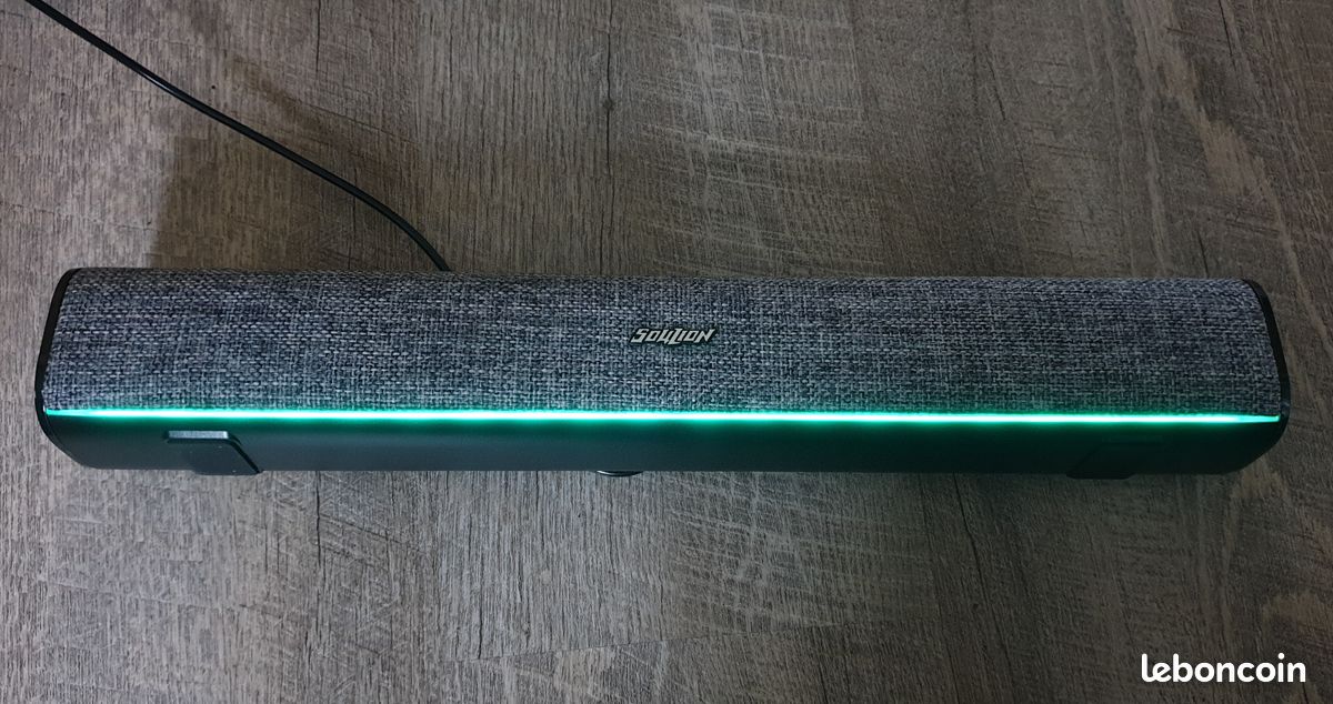 Casse Computer Jeecoo M20, USB Cablate E Bluetooth, Soundbar Desktop 10W Con RGB, Nere