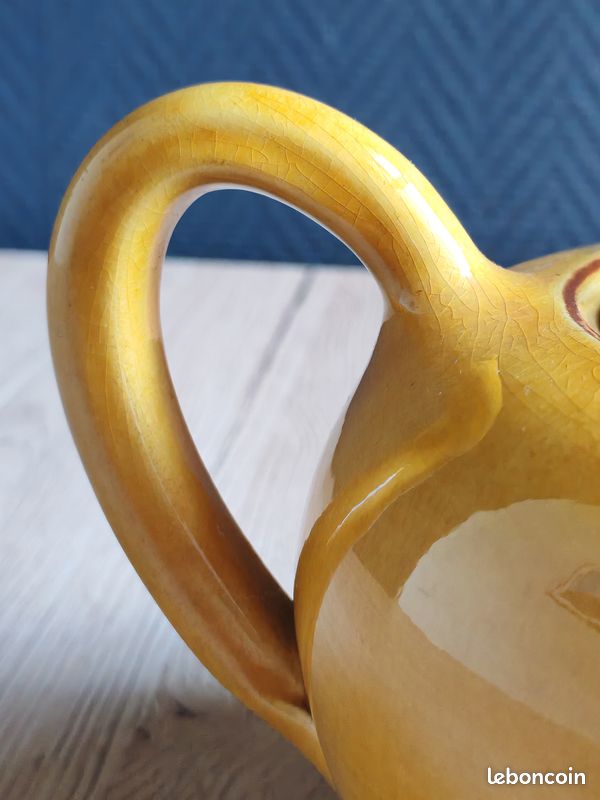 Théière Moutarde Vintage en Céramique Émaillée | Petite Théière Jaune Craquelée Style Campagne Arcopal Digoin | Déco Cuisine Rétro (image 17)