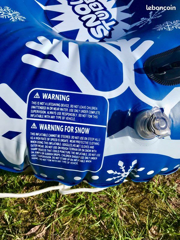 Snowtube 100cm Luge Gonflable Avec Poignées - Bleue Et Blanche, Qualité Professionnelle Skinfox