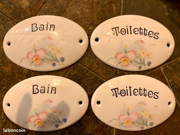 Salle de Bains Plaque de Porte
