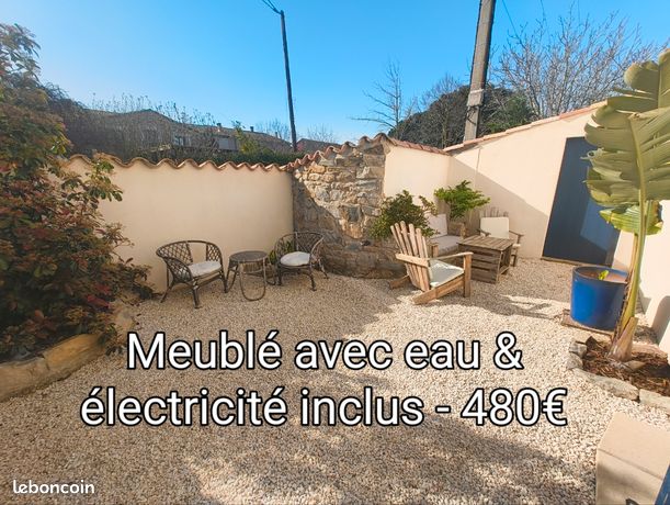 💥💥Appartement meublé avec patio et parking privé - 480 euros charges comprises