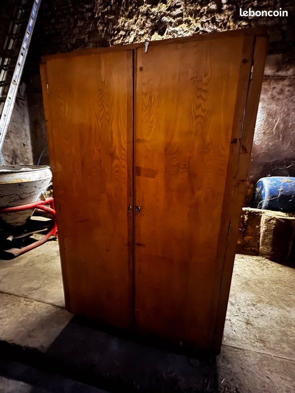 Armoire bois vintage / penderie – bon état (image 4)