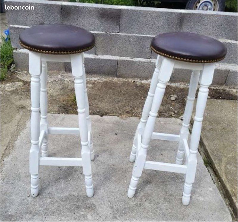 Paire de tabourets de bar hauts – Style bistrot / Vintage (image 3)
