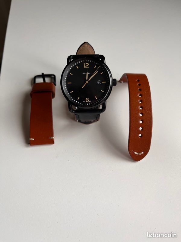 Montre Fossil Homme Bracelet noir + bracelet marron (image 2)