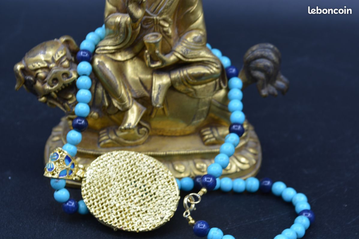 Collier de méditation bouddhiste Cœur de bouddha - Talisman émaillé orné (image 5)