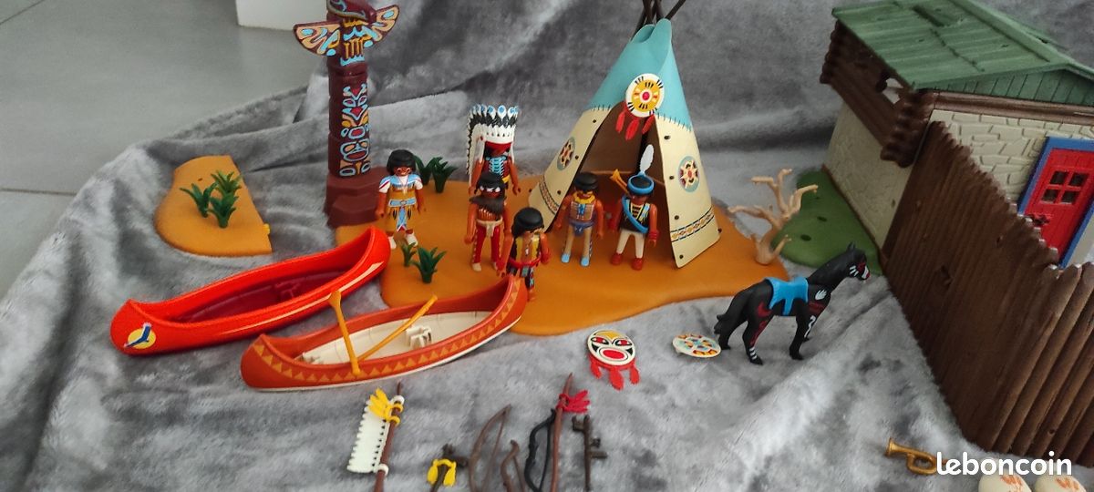 Figurine Playmobil 4012 - Chef Indien Cheyenne - Western Cowboy - Occasion