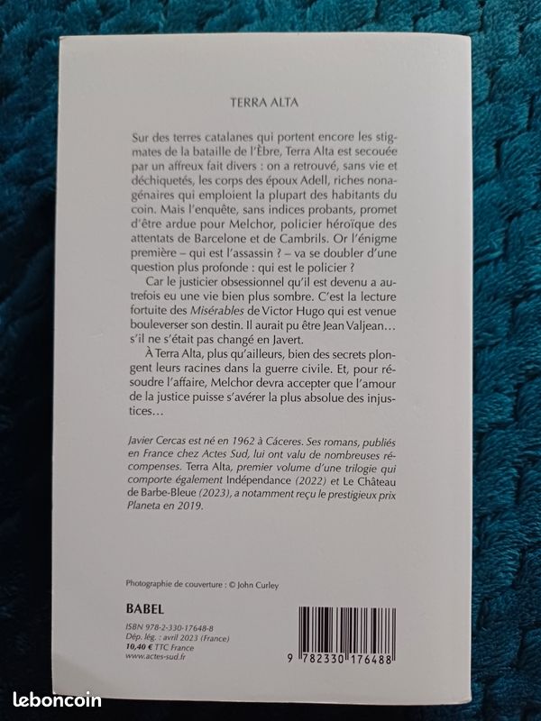 Livre Javier Cercas Terra Alta (image 2)