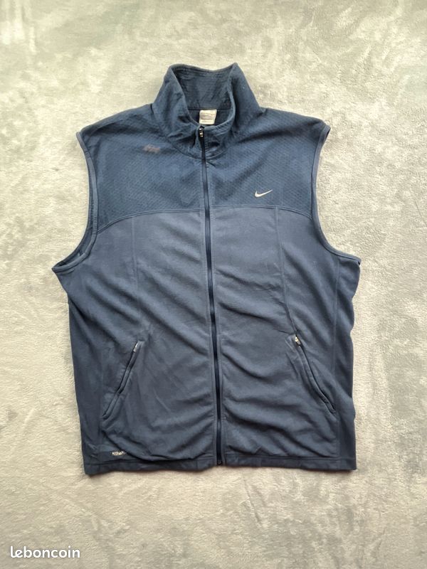 Gilet polaire NikeFIT homme XL – bleu marine – sans manches, chaud
