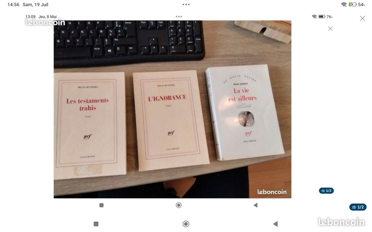 Lot Milan Kundera Nrf Gallimard (image 1)