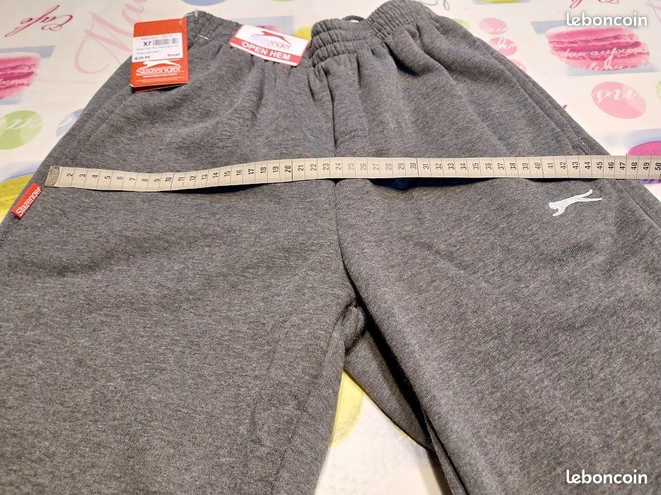 Pantalon de jogging taille S marque Slazenger gris unisex valeur 29.99euros coton polyester (image 2)